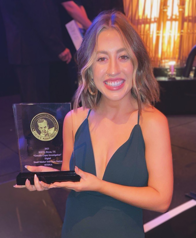 Adrienne DeMoss with National Edward R. Murrow Award